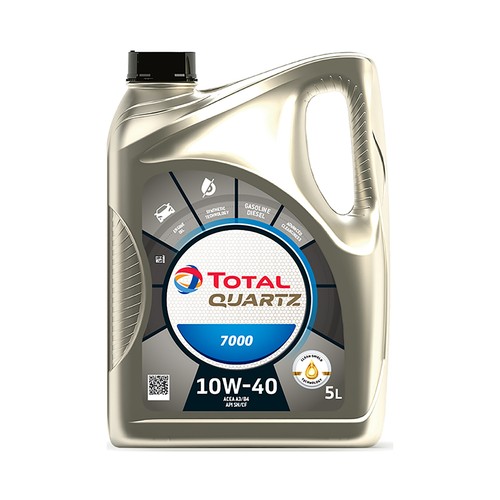 Aceite semisintético multigrado para motores gasolina y diésel TOTAL QUARTZ 10W40 5 litros.