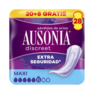 Imagen de AUSONIA Discreet Compresas maxi para perdidas de orina 28 uds.