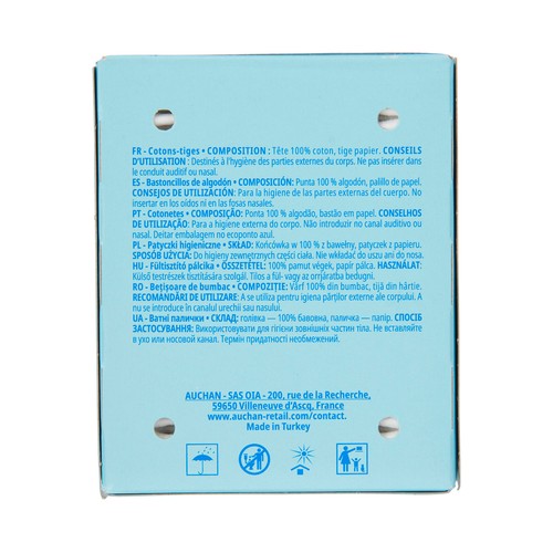 PRODUCTO ALCAMPO Bastoncillos de algodón (100%), con palillos de papel 300 uds.