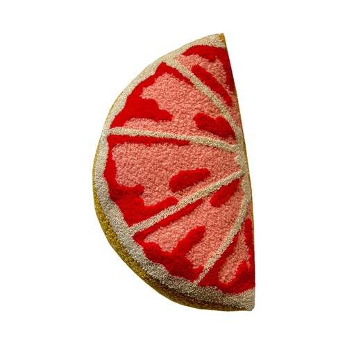 Cojín silueta Ciao Bella color limón 40cm diámetro 100% poliéster. ACTUEL