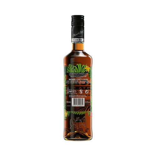 BACARDI Ron negro superior importado de Puerto Rico BACARDÍ Carta negra botella de 70 cl.