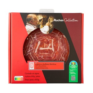 Alcampo Cultivamos LO Bueno  Paleta de Bellota Ibérica (50% Raza Ibérica) Cortada en Tapas  4 Sobres de 100 G. 400 G