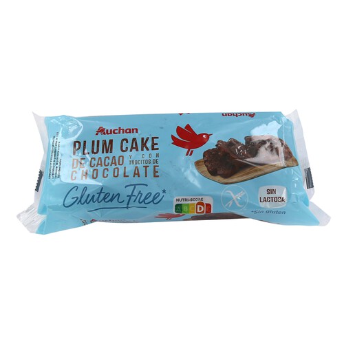 Plumcake cacao con trocitos de chocolate sin gluten PRODUCTO ALCAMPO 240 g.
