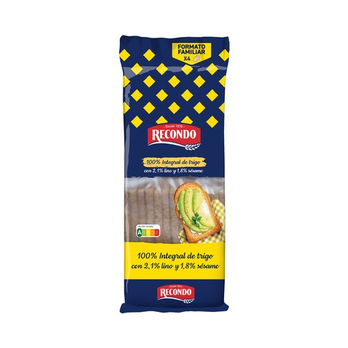 RECONDO Pan tostado (100% integral de trigo) 540 g.