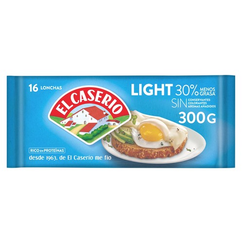 EL CASERÍO Queso en lonchas light 16 uds EL CASERÍO 300 g.