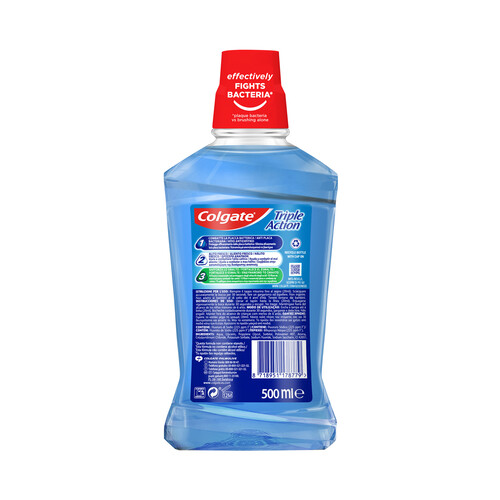 COLGATE Enjuague bucal de uso diario, sin alcohol y con CPC COLGATE Triple action 500 ml.