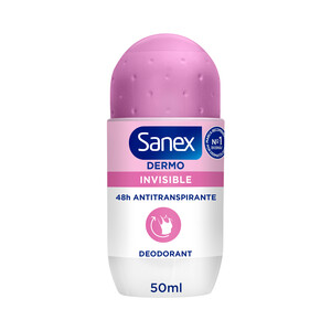 SANEX Desodorante roll on para mujer, con protección anti transpirante hasta 48 horas SANEX Dermo invisible 50 ml.