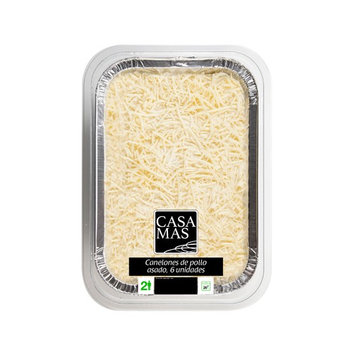CASA MAS Canelones rellenos de pollo asado, listos para calentar y comer CASA MAS 700 g.