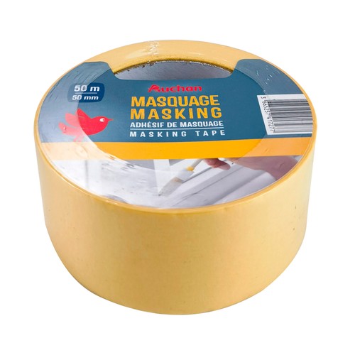 Rollo de 50 metros de cinta de pintor de 50 milímetros PRODUCTO ALCAMPO.