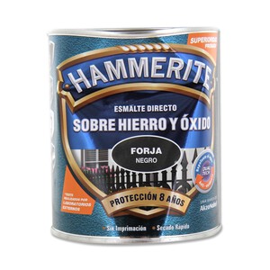 Bote de 0.75l. de esmalte metálico antióxido, para uso exterior y de color negro forja HAMMERITE.