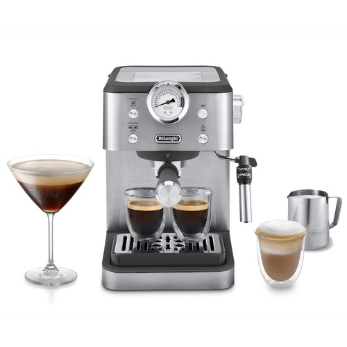 Cafetera espresso DE`LONGHI Classic EM450.M, presión 15 bar, café molido  y cápsulas ese, depósito 1,7L, calienta tazas.