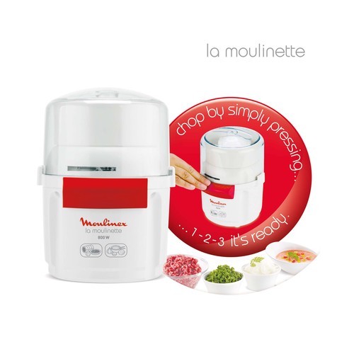 Picadora MOULINEX 1, 2, 3 AD560120, 800W, capacidad 200g.