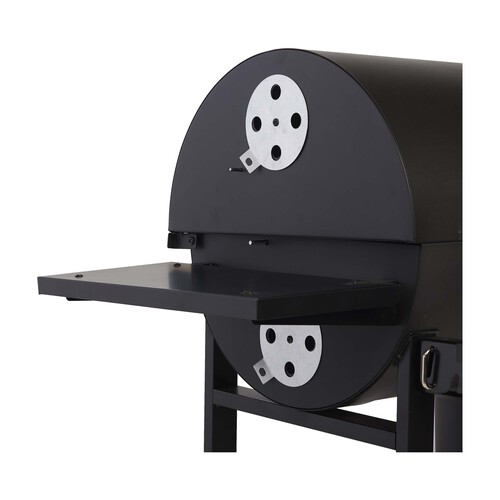 Barbacoa de carbón rectangular con ruedas y mesa lateral, 108x70x103cm GARDEN STAR ALCAMPO.