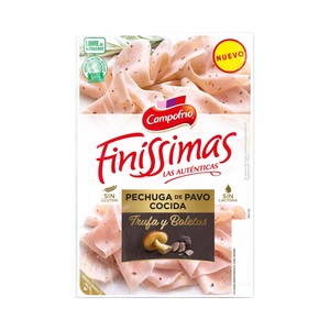 Imagen de CAMPOFRIO Finissimas Pechuga de pavo con boletus y trufa cortada en lonchas 115 g.