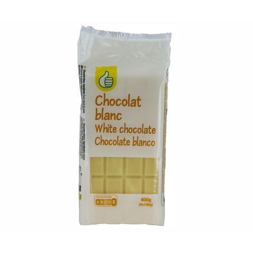 PRODUCTO ECONÓMICO ALCAMPO Tabletas de chocolate blanco 4 x 100 g.