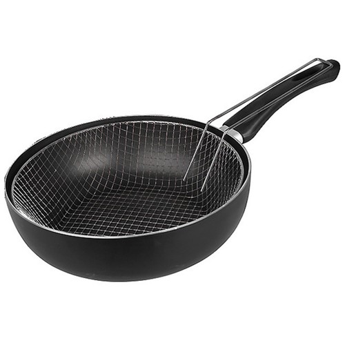 Sartén freidora honda de aluminio con cestillo, 18cm. de diámetro, apta para inducción IBILI.