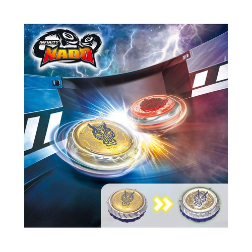 Play Set 2 Espadas lanza peonzas con estadio, Infinity +5 Años COLOR BABY