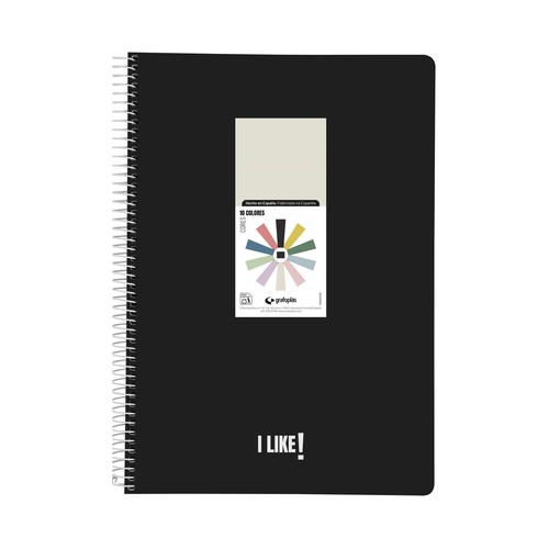 Cuaderno A4 tapa PP 5x5 120 hojas 90 gr surtido. GRAFOPLÁS