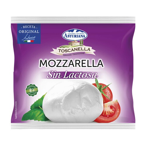 CENTRAL LECHERA ASTURIANA Mozzarella sin lactosa ASTURIANA y TOSCANELLA Bola de 100g.
