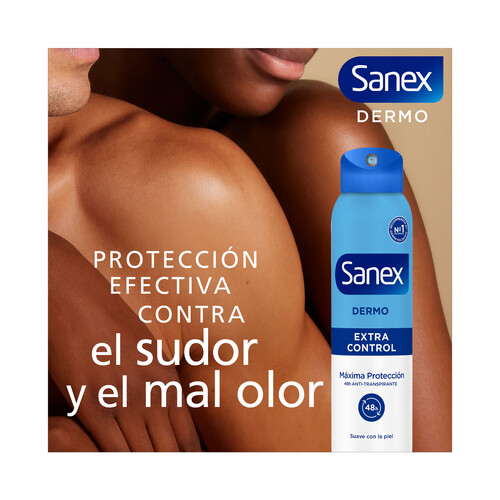 SANEX Dermo extra control Desodorante en spray para mujer con protección antitranspirante y anti-manchas  200 ml.