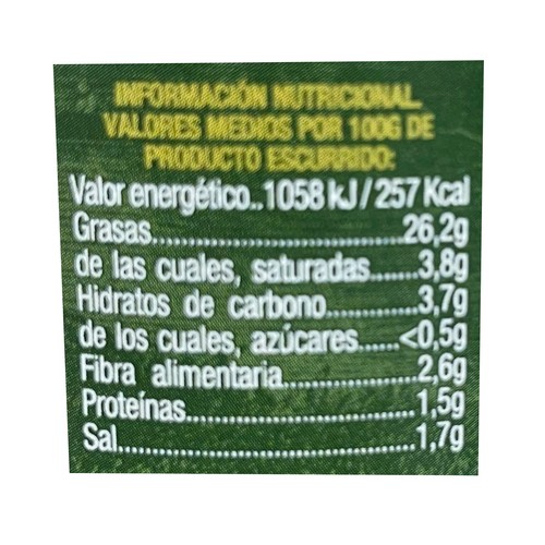 Aceitunas verdes partidas con mojo picón RIOVERDE 370 g.
