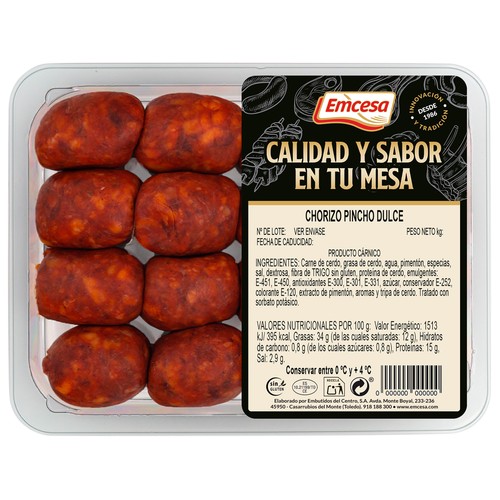 EMCESA Bandeja de chorizos dulces de pincho