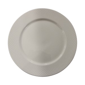 Plato de Postre de Porcelana Blanca con Relieve en el Ala, 19cm. Actuel.