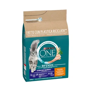 PURINA ONE Comida para gatos esterilizados, anti bolas de pelo PURINA ONE 2,8 kg.