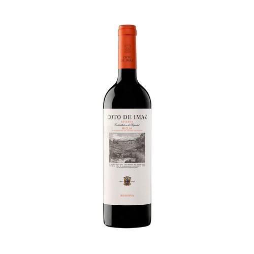 Vino tinto reserva con denominación de origen calificada Rioja COTO DE IMAZ botella de 75 cl.