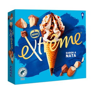 Extrème de Nestlé Conos de Helado de Nata con Almendra Caramelizada y Salsa de Chocolate 6 X 110 Ml. 660 ML