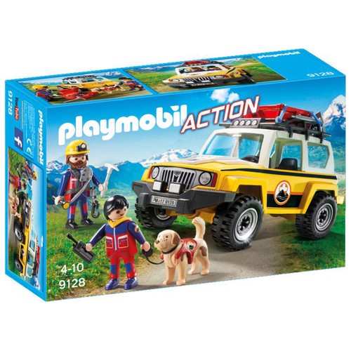 Escenario de juego Vehículo de rescate de montaña con figura y accesorios, Action 9128 PLAYMOBIL.