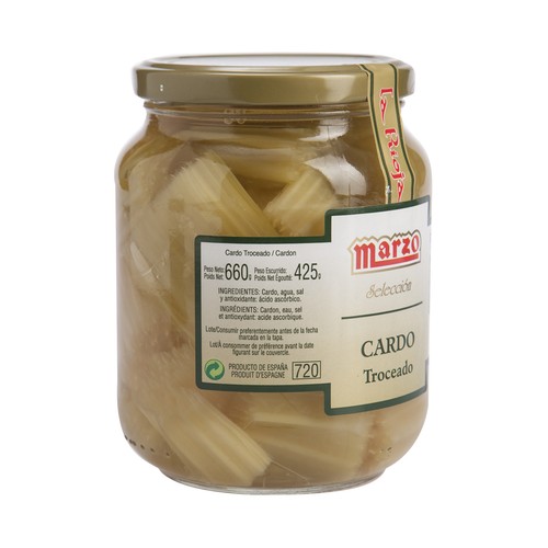 MARZO Cardo troceado al natural frasco de 425 g.