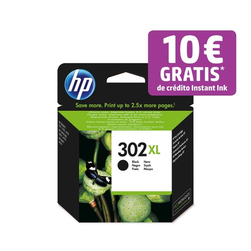 Cartucho de tinta original HP 302XL F6U68AE, negro..