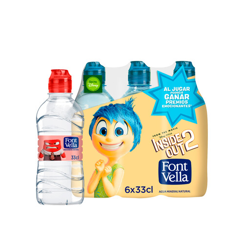 Agua mineral FONT VELLA. pack de 6 uds x 33 cl.