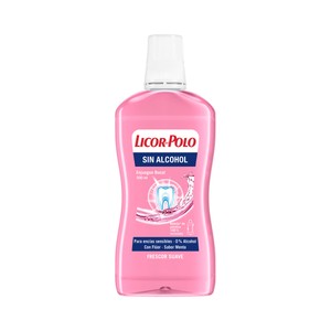 Imagen de LICOR DEL POLO Sin alcohol Enjuague bucal con fluor, sabor a menta, para encias sensibles 500 ml.