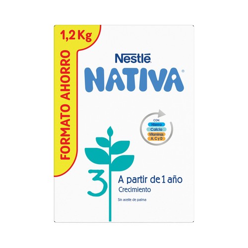 NATIVA 3 de Nestlé Leche (3) de crecimiento en polvo, a partir de los 12 meses 1.2 kg.