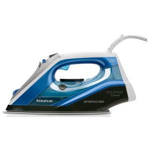 Imagen de Plancha de vapor TAURUS Geyser Eco 2800, suela cerámica, potencia 2800W.
