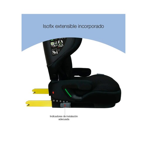 Elevador auto PLAY Two I-size color negro,100-150 cm, cabezal ajustable multiposiciones, 5 posiciones de reclinado