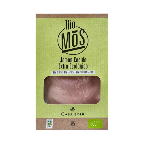 Jamón cocido extra loncheado ecológico CASA BOIX 80 g.