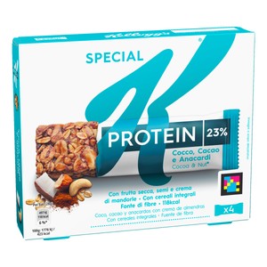 KELLOGG"S Special K  Cereales en barrita con proteína y chocolate 4 uds x 28 g.