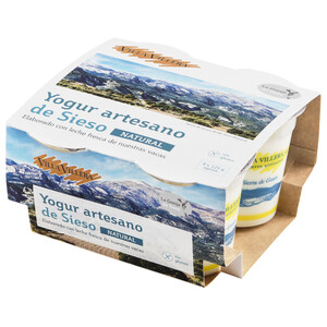 Imagen de VILLA VILLERA Yogur artesano de Sieso, natural y sin gluten x 125 g.