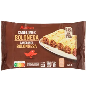 AUCHAN Canelones ultracongelados a la boloñesa 525 g. Producto Alcampo