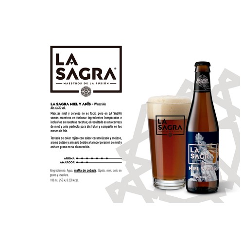 Cerveza Invierno Ale, miel y anís LA SAGRA botella de 33 cl.