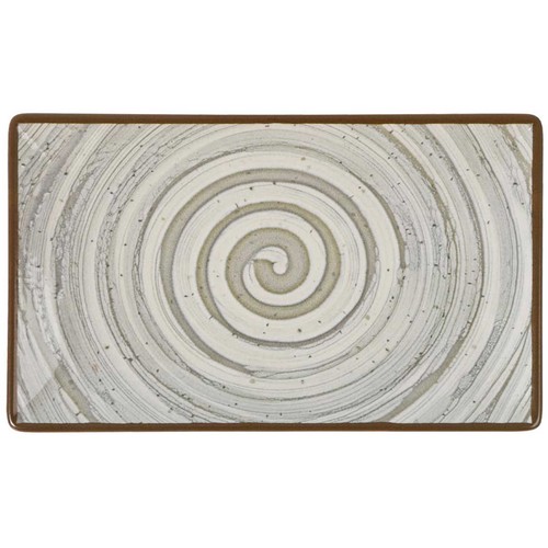 Fuente rectangular 25x15cm melamina, modelo Loop gris ELITE