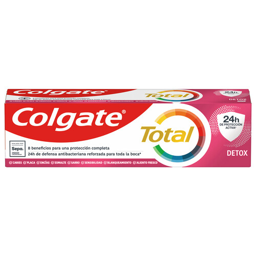 COLGATE Total detox Pasta de dientes con flúor y 24 horas de protección activa 75 ml.