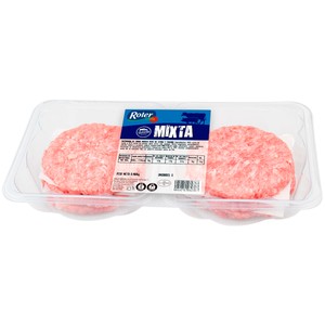 Bandeja con burger meat mixta (vacuno - cero) 6 x 80 g.