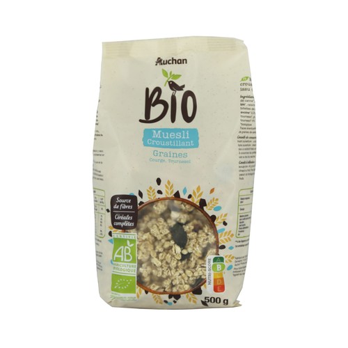 Cereales muesli con lino y semillas de calabaza ALCAMPO ECOLÓGICO 500 g.