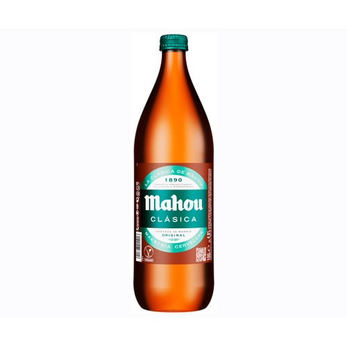 Cerveza clásica MAHOU Botella 1 Litro