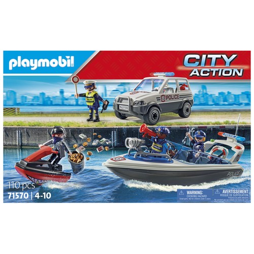 PLAYMOBIL City Action 71570 Persecución Policial en el Agua 110 Piezas +4 Años