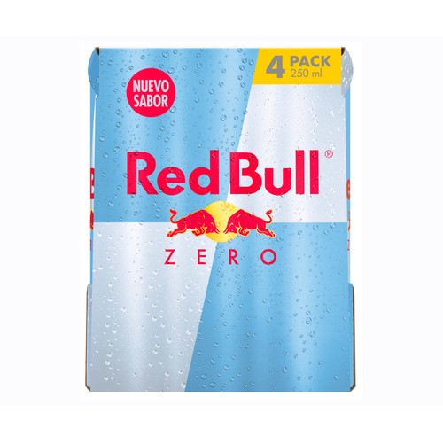 RED BULL ZERO Bebida energética zero azúcares añadidos pack 4 x 250 ml.